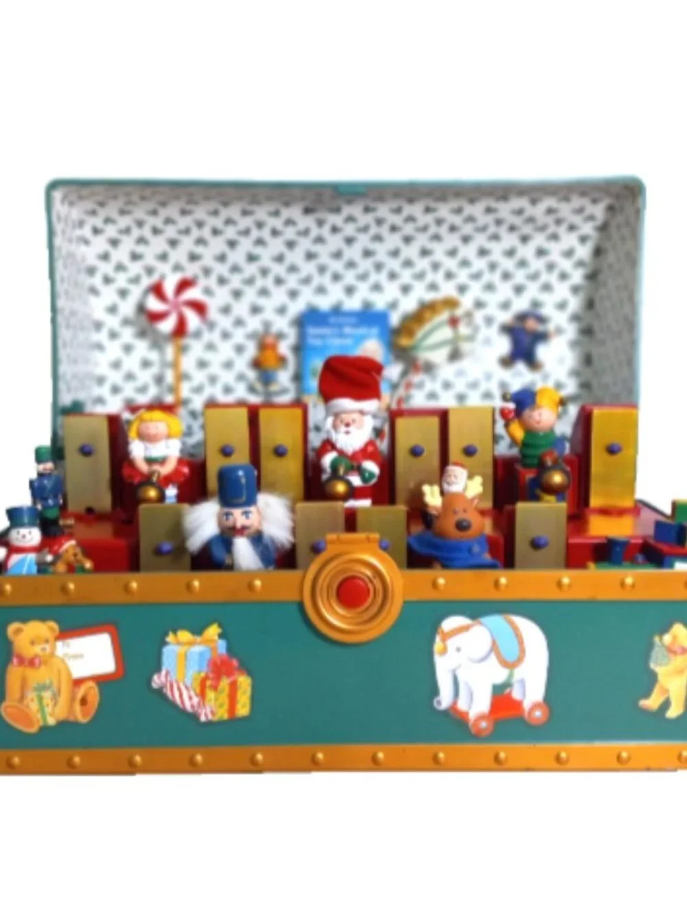 Mr Christmas Santa Musical Toy Chest Animated Music Box Complete Tested Works